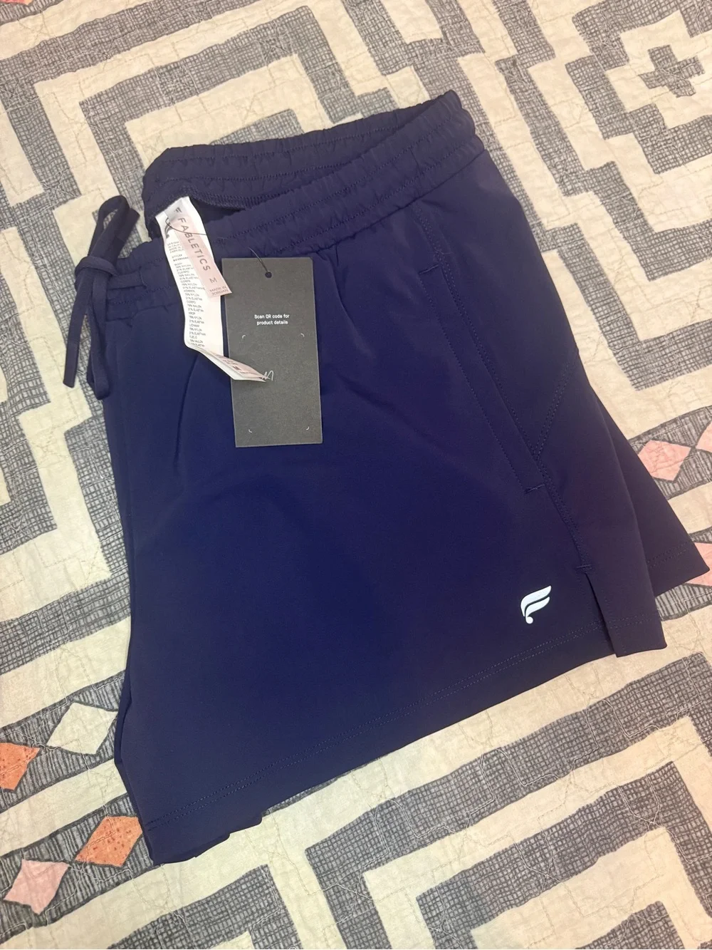 Fabletics Deep Navy Athletic Shorts with Drawstring NWT